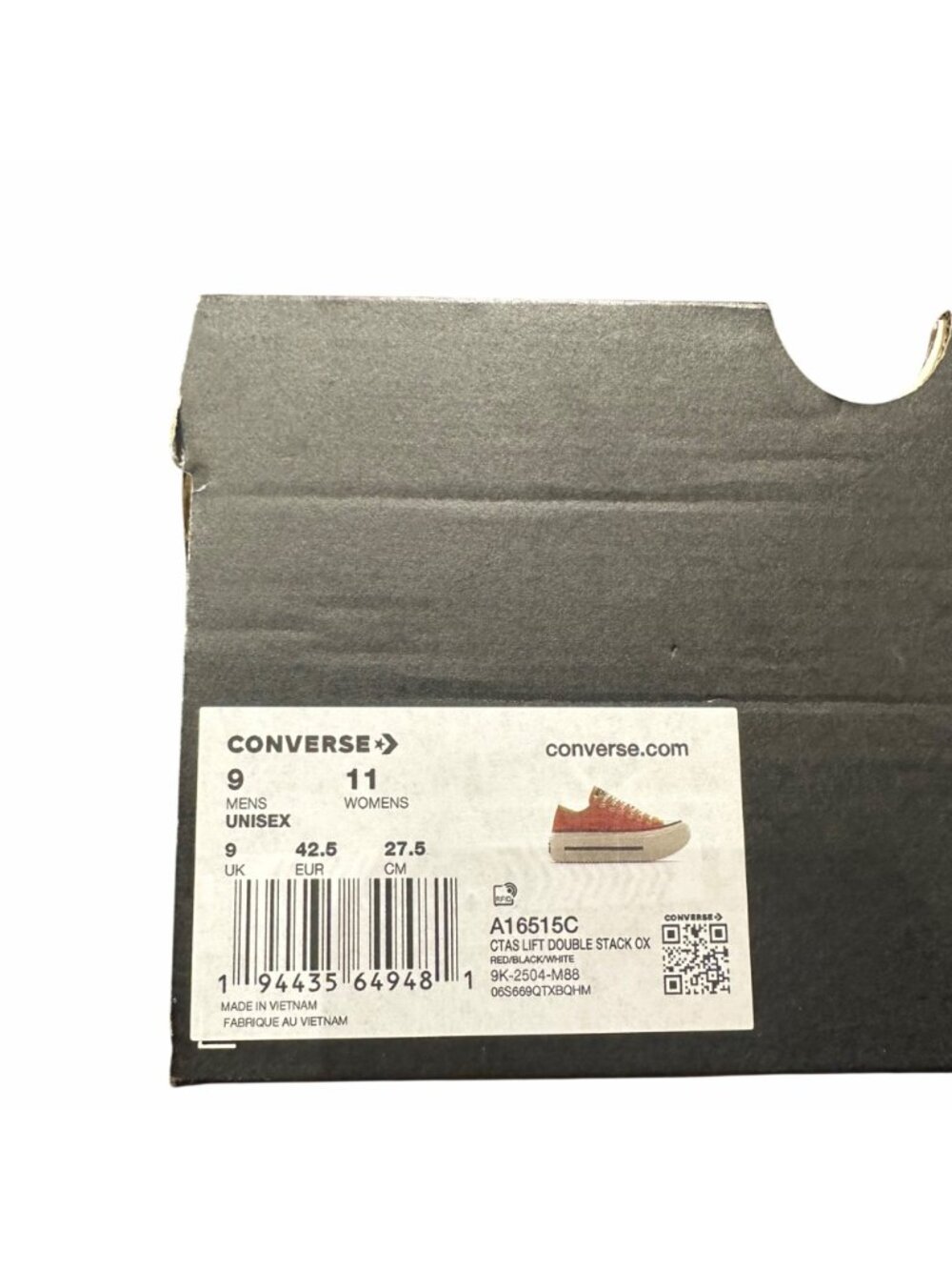 ⭐Converse Lift Double Stack Platform Low Sz 11 Womens Shoes Sneakers Red A16515C - Picture 10 of 12